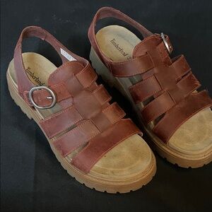 Timberland Reddish-Brown Leather Sandals